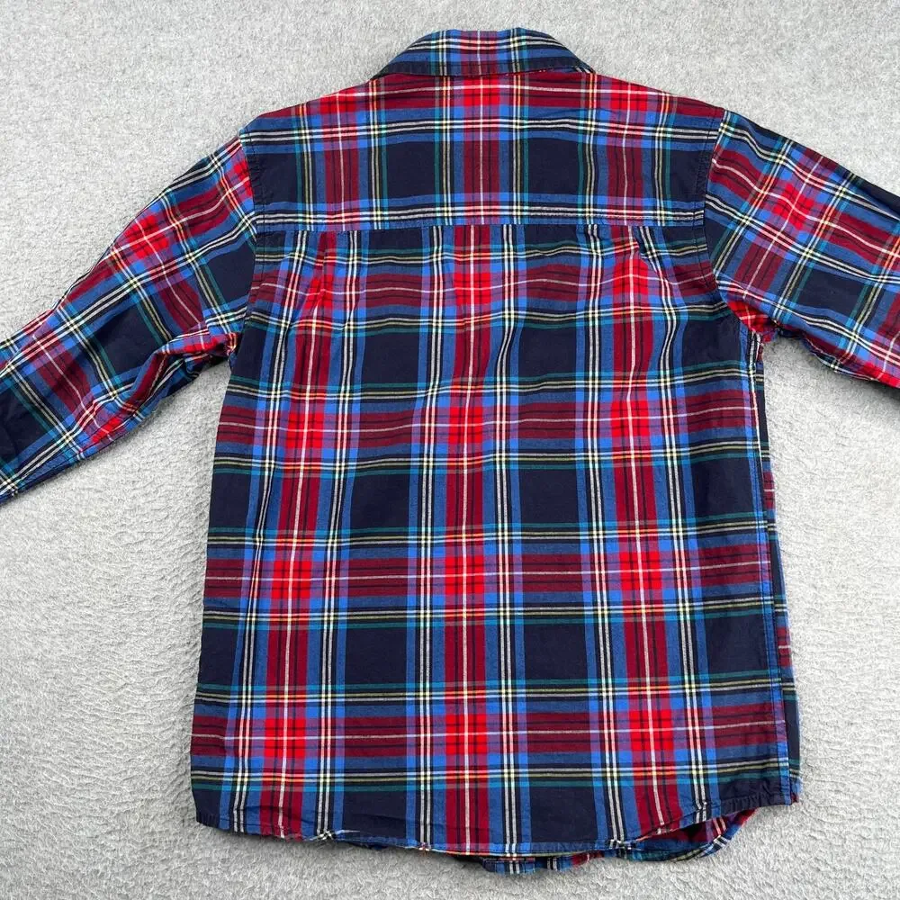 Osh Kosh B'Gosh Long Sleeve Button Up Shirt Tartan Plaid Casual Classic Size 7